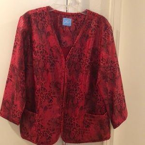 Red animal print jacket